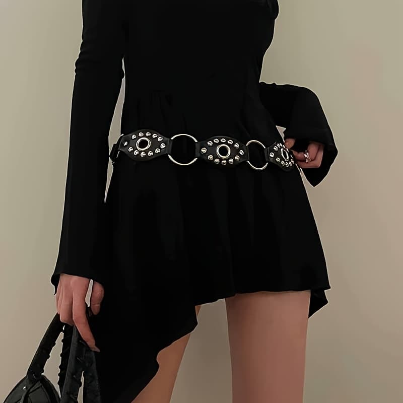 TEMU A High-end, Niche Design Belt With A Hollow Rivet Decoration In A New Ethnic Style, Perfect For Complementing Any Outfit