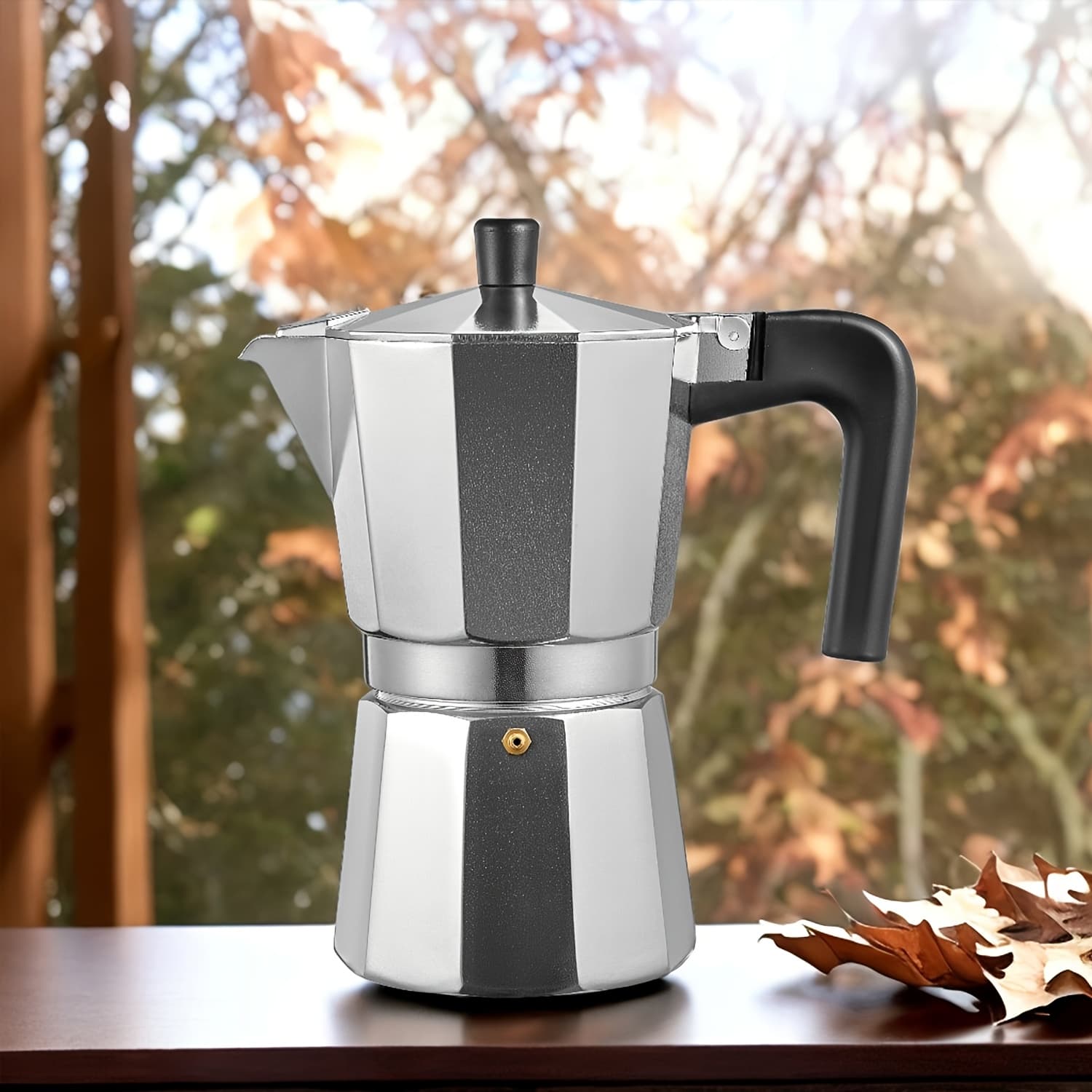 TEMU 9-cup Commercial Espresso Maker And Coffee Maker: Stovetop Coffee Maker - Italian Espresso Maker For Gas/ Electric/ Ceramic Stovetops, Great For Cappuccino Or Latte (silver)