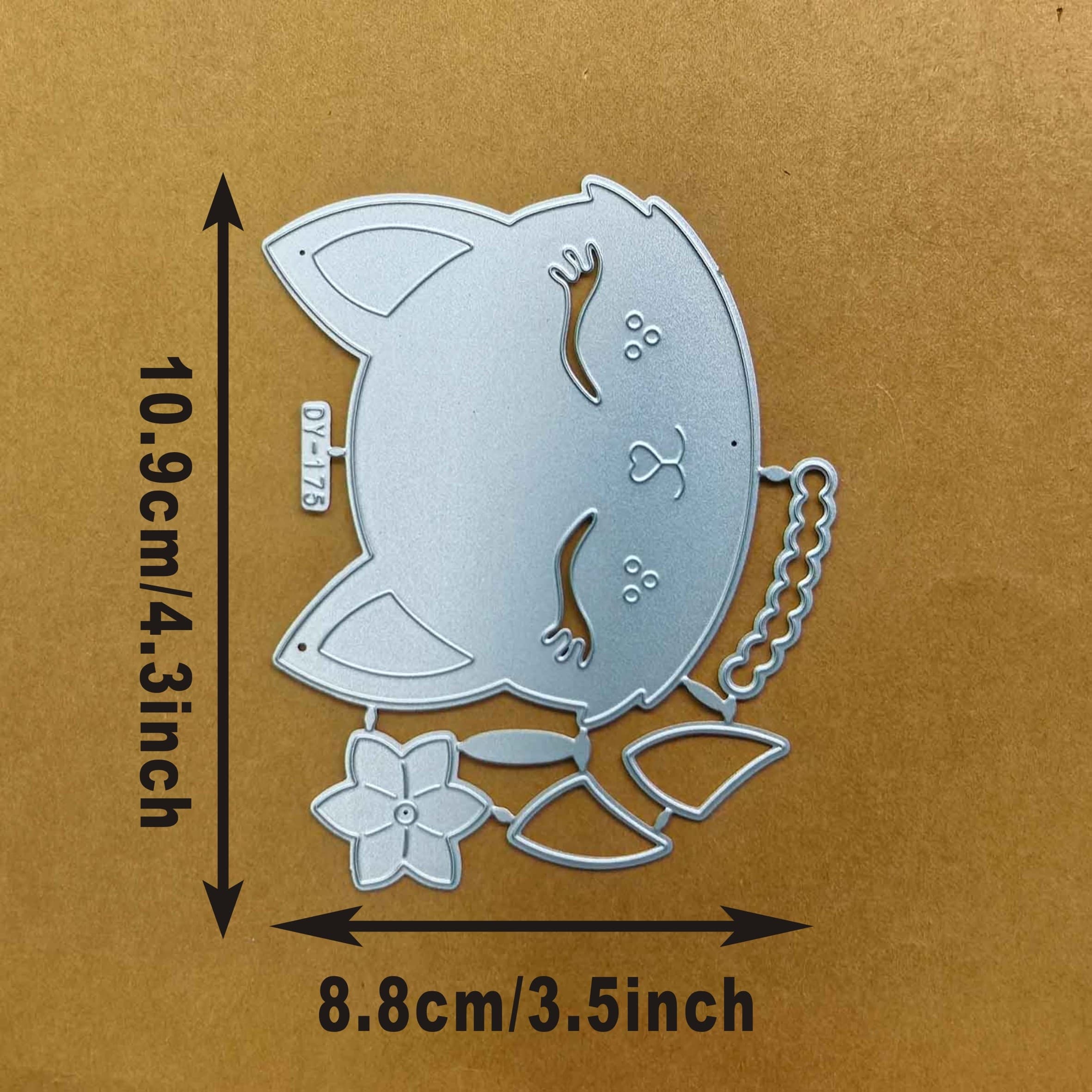 TEMU 1pc Of Cat Paper-cut Art Head Metal Cutting Mold, Used For Making Paper Cards, Scrapbooking Cards, Photo Album Crafts, And Metal Die-cut Decorations