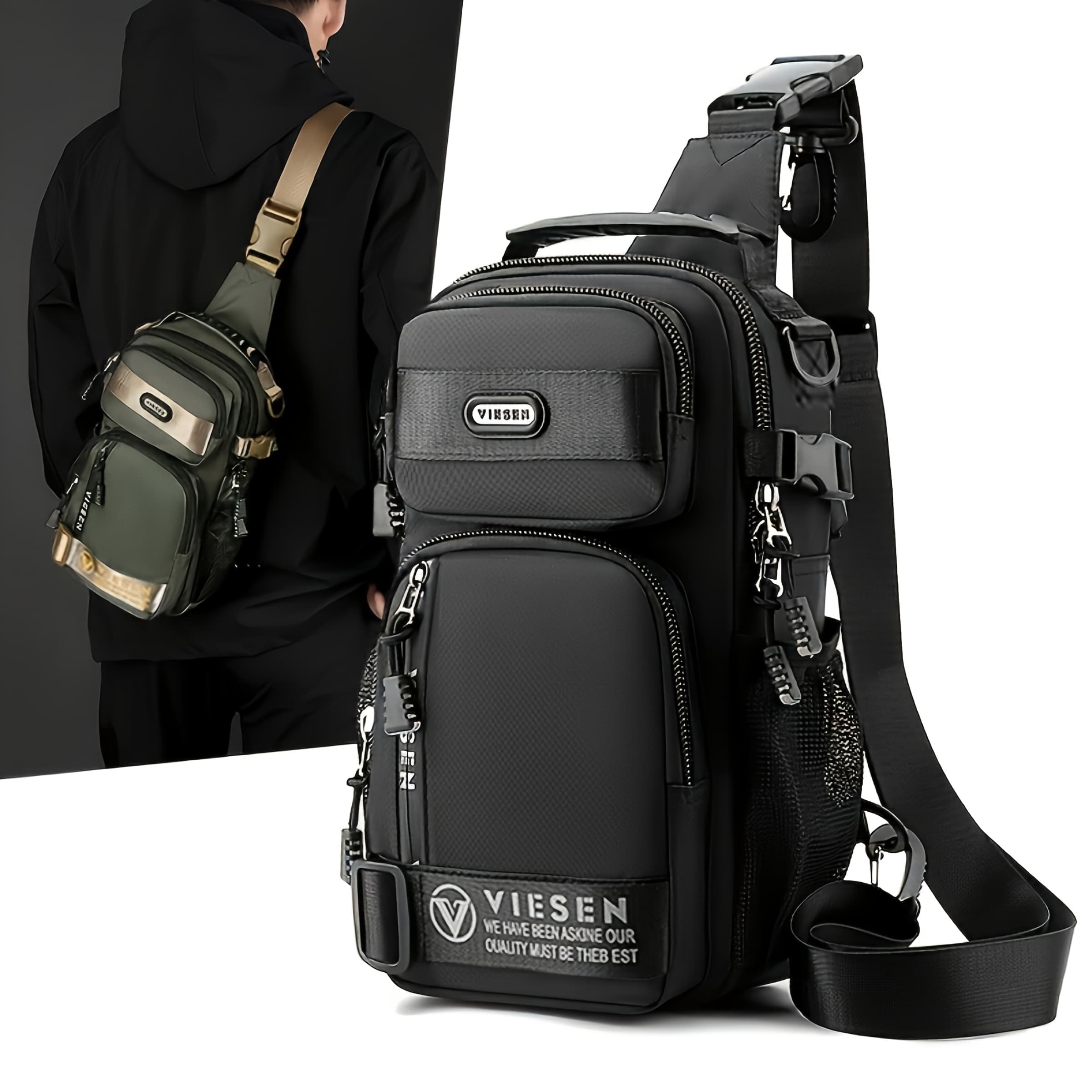 TEMU Men And Women Fashion Anti-theft Trendy Chest Bag Travel Sports Single Shoulder Cross-shoulder Chest Bag Lightweight Small Backpack