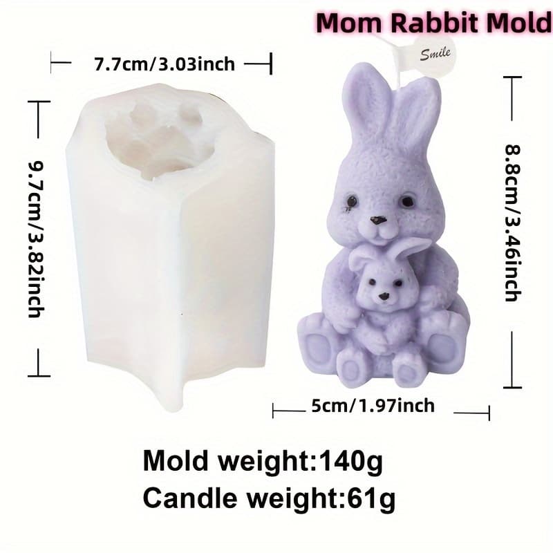 TEMU Easter Cute Bunny Modeling Silicone Mold Drop Glue Resin Plaster Aromatherapy Candle Decoration Making Kit Craft Tools