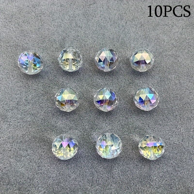 TEMU 18mm 10pcs Round Shiny Earth Artificial Crystal Beads For Necklace Bracelet Earrings Jewelry Making (ab Color)