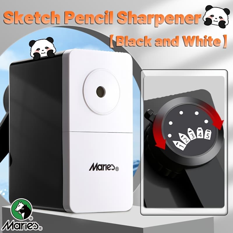 TEMU Marie's Professional Manual Pencil Sharpener - Features 5 Adjustable Settings For Sharpening Long Pencil Tips, Suitable For Graphite And Colored Pencils, Ideal For Art Sketching And Drawing