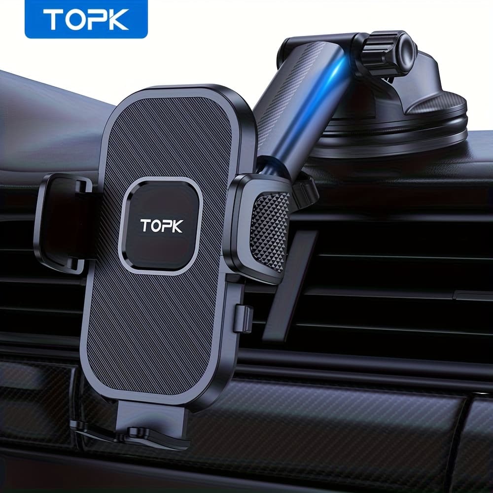 TEMU Topk D38n 360° Rotatable Car Phone Holder, Dashboard Mount With Strong Suction For Use, Universal Smartphones