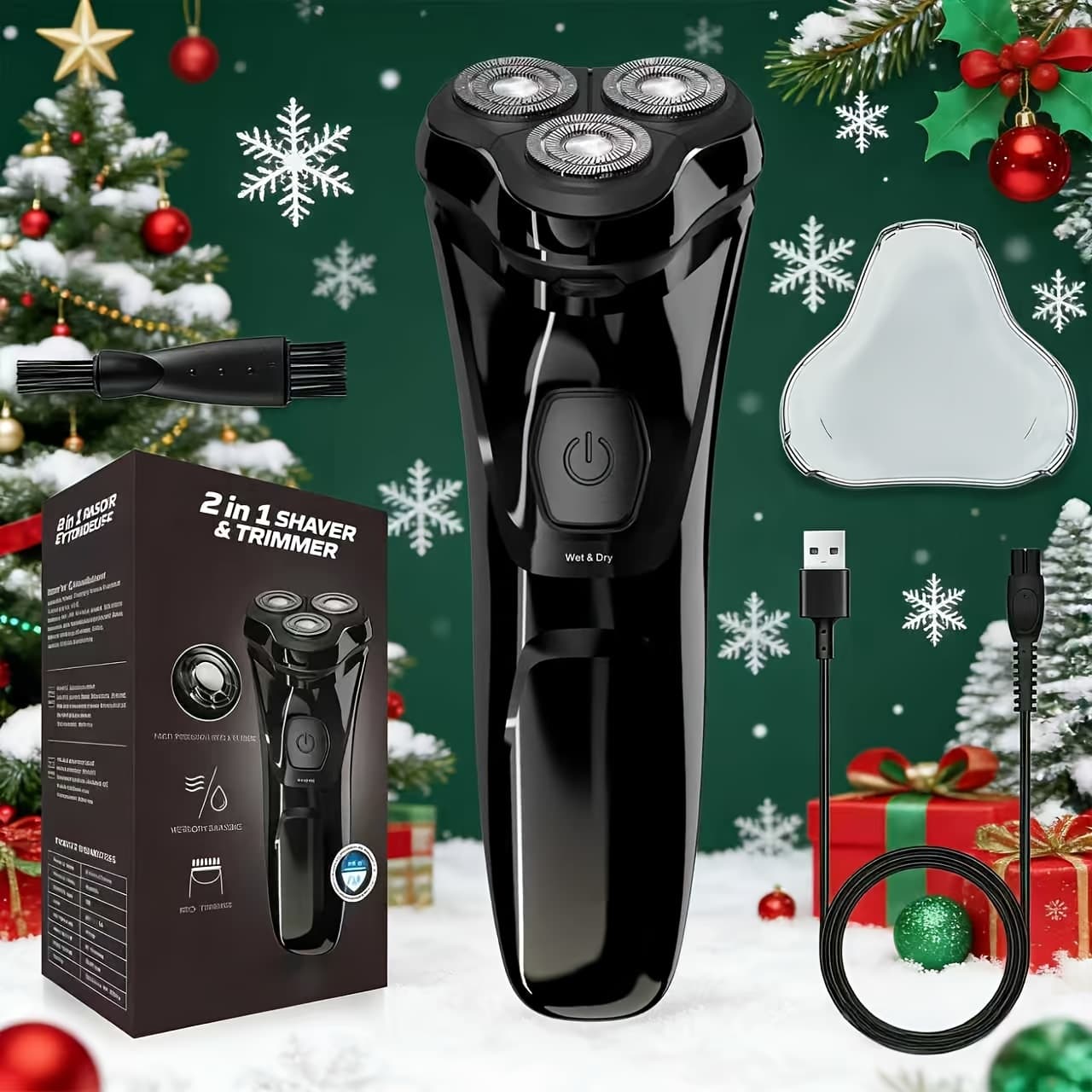 TEMU Rechargeable Electric Shaver And Trimmer For Men - Travel Razor For Close Shaving With Pop-up Trimmer, 1-hour Fast Charge, & Easy Clean - Ideal Gift For Father/husband/boyfriend