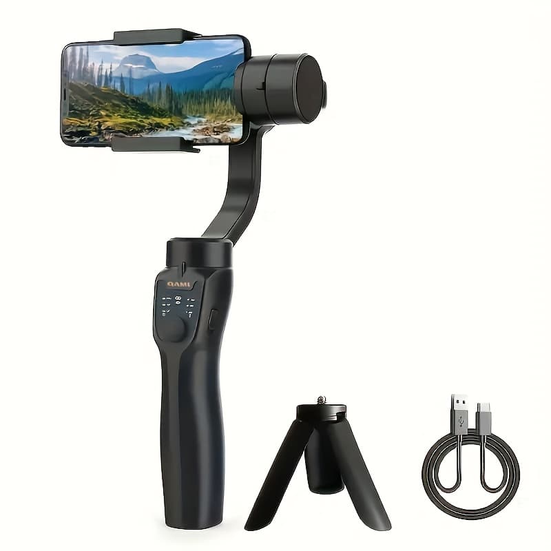 TEMU F8 Portable 3-axis Gimbal Stabilizer For Smartphones, Reducing Shake For Video Recording, Compatible With For Xiaomi And Iphone