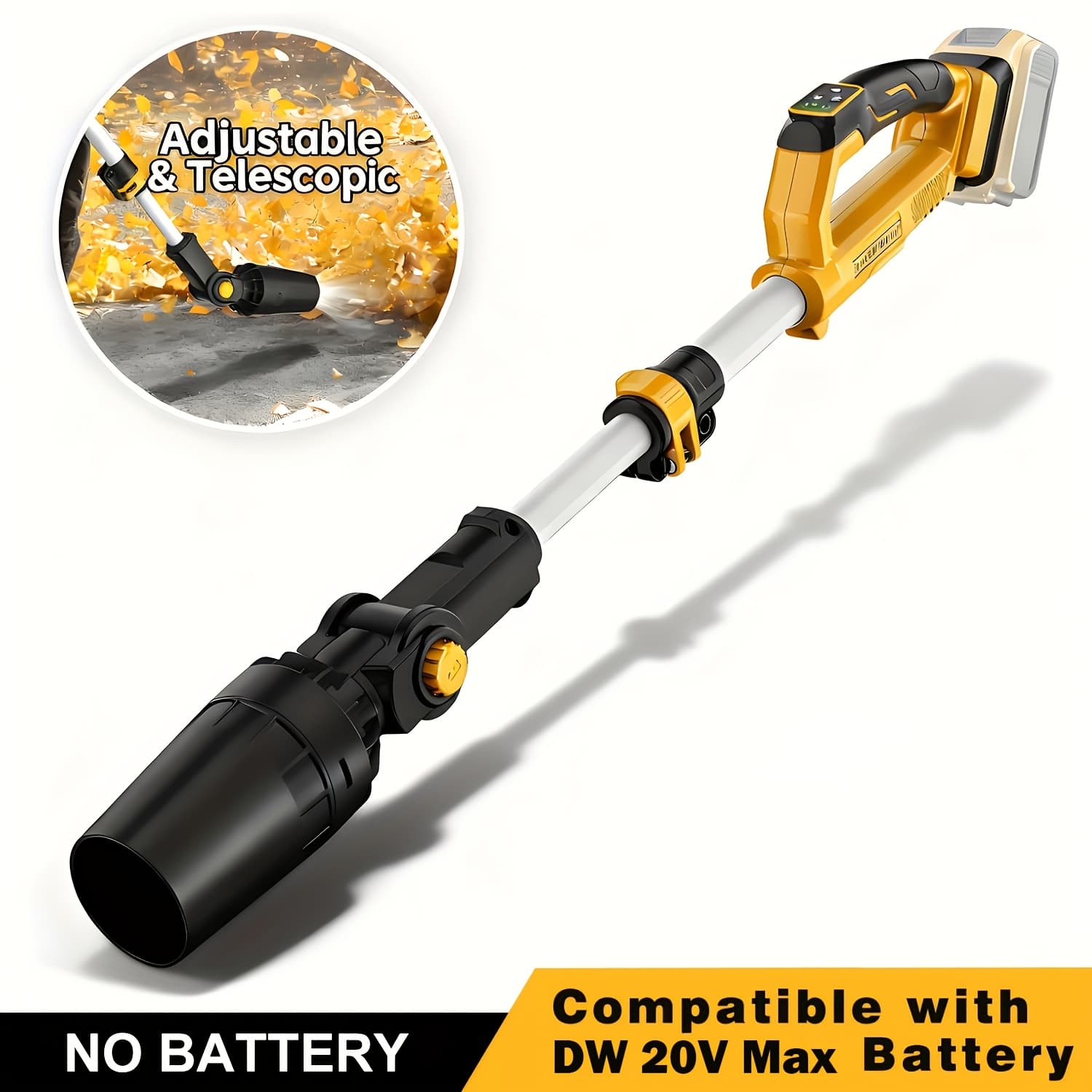 TEMU Professional 650cfm/280mph Cordless Leaf Blower, For 20v , Brushless Motor, Portable Handheld Blowing Tools For Patio, Car, Yard Cleaning Tasks, Snow Blowing, Tool Only