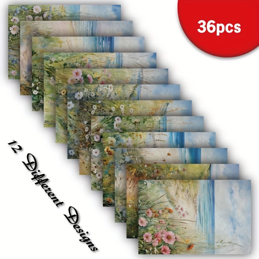 TEMU 36 Sheets A5 Flowers Paper, Floral Scrapbooking Diy Paper, Handmade Greeting Cards, Packaging, Bullet Journals, Craft Supplies, Decoration