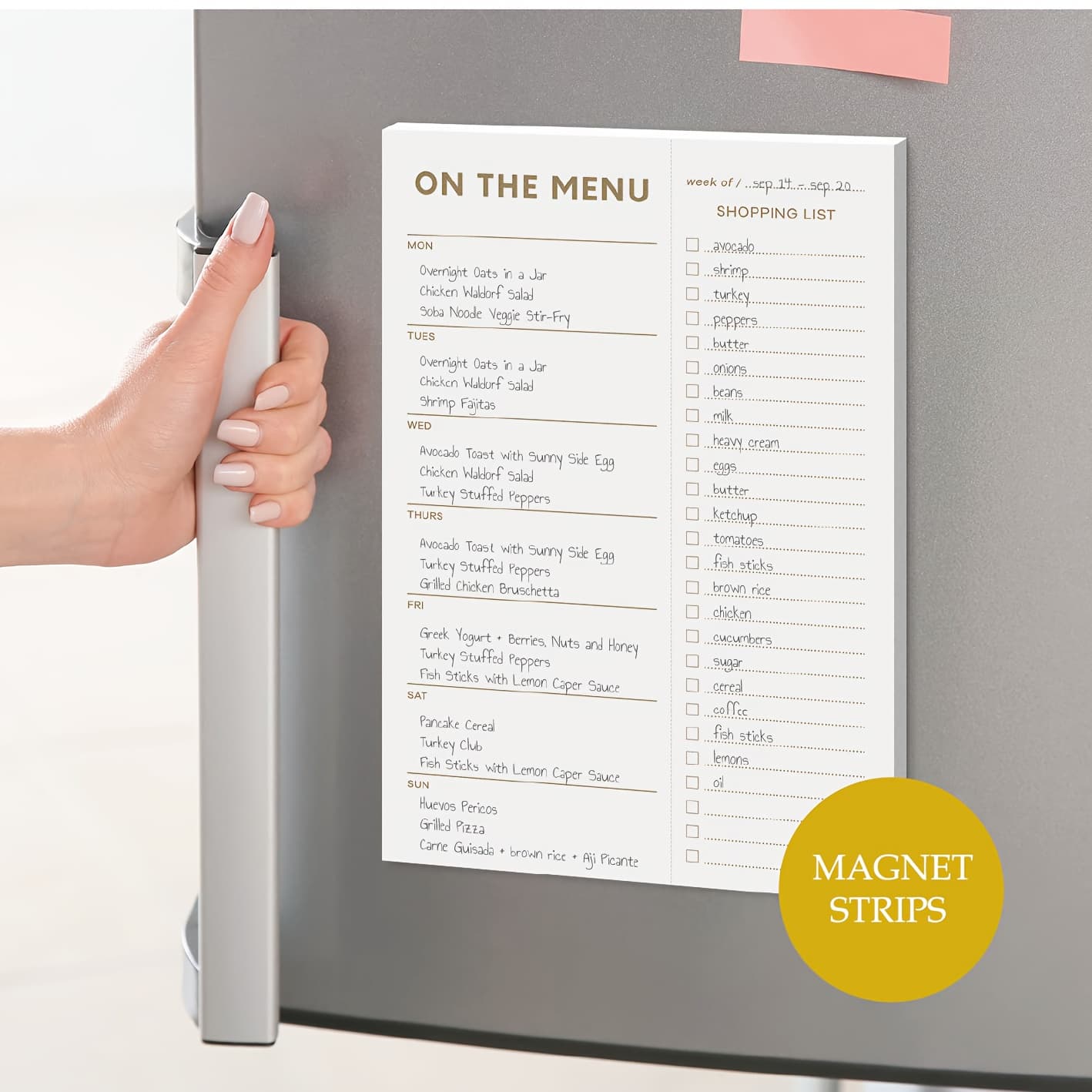 TEMU Magnet Large Size Meal - Weekly Meal Planner And Grocery List With Tear Off Shopping List And Fridge Magnet - Family Dinner Menu & Meal Prep Plan - 8.27x 11.7" X 28.5cm - 52 Sheets