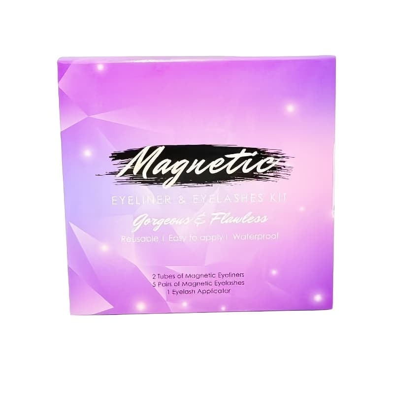 TEMU 5 Pairs Quick Application Magnetic False Eyelashes, Natural Style, Glue-free And Reusable, Beginner-friendly
