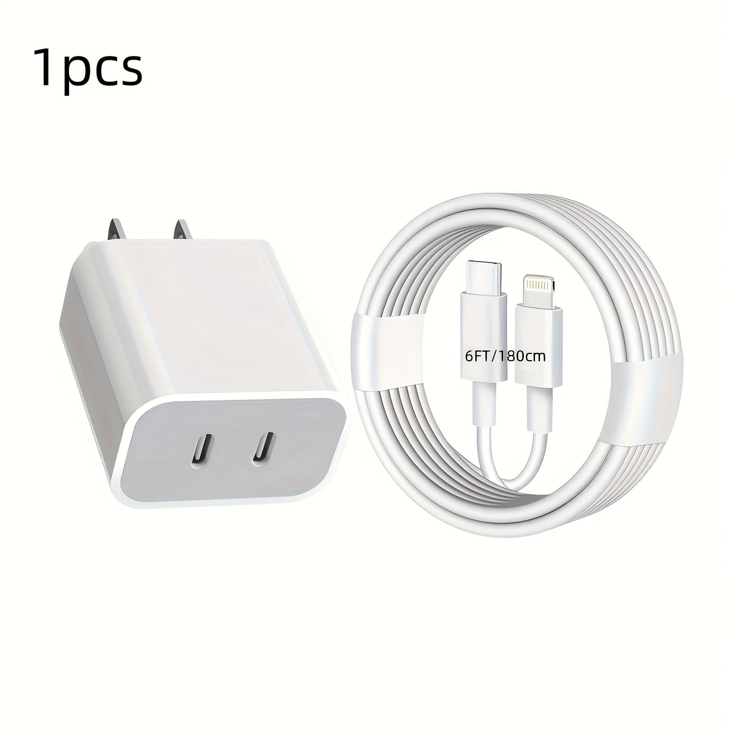 TEMU For Iphone Fast Charger, 40w Dual Usb-c Charger 6/10ft Charging 10ft Extra Long Lightning Cable+double Port Foldable Usb C Iphone Charger Fast Charging For Iphone 14/13/12/11/xr/xs/se/ipad