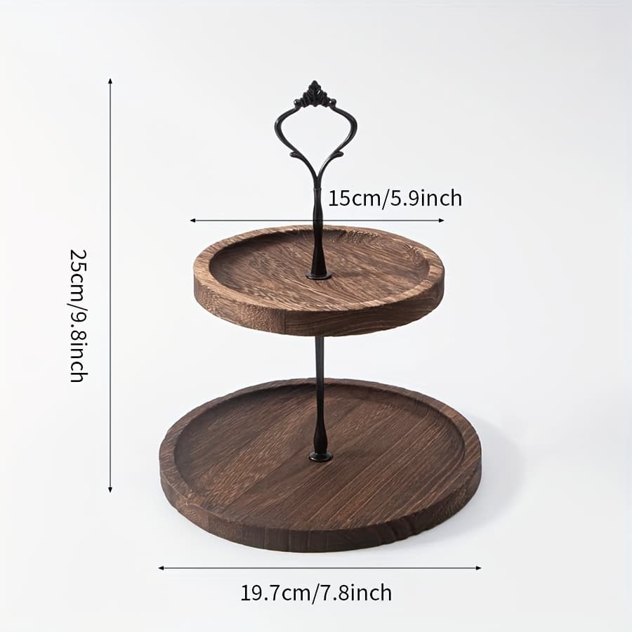 TEMU 1pc, 2/3 Tier Wood Cake Stand Cupcake Tower Wooden Cupcake Stand, Serving Tray For Farmhouse Wedding, Birthday, , Baby Showers, Kitchen Decor