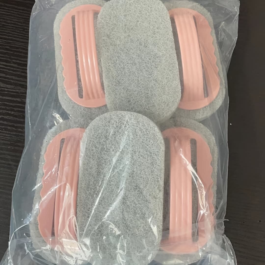 TEMU 6pcs Magic Sponge Scouring Pads - Handheld Bathtub Brushes, For Tiles, Bathroom And Potted Plants Bathroom Additions