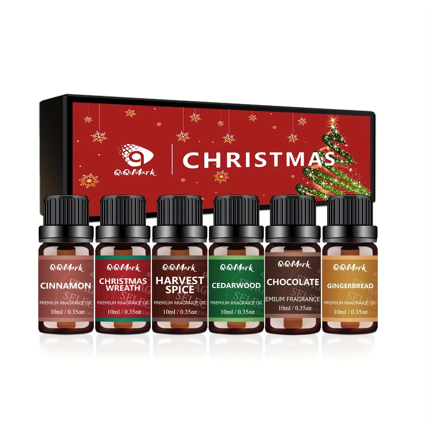 TEMU Christmas Essential Oils Set | Wreath, Gingerbread, Cinnamon, , , Peppermint | Waterless Diffuser Refill, Air Freshener Refill, Humidifier Supplies, Christmas Gift