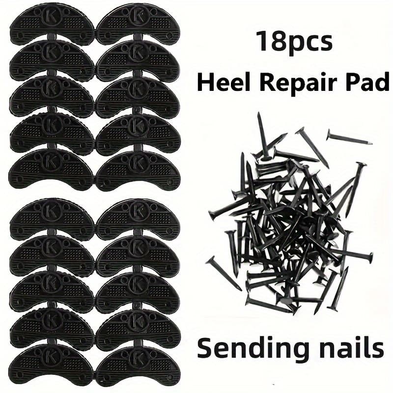 TEMU 12pcs/18pcs Sole And Heel Rubber Repair Pads With Nails, Anti-slip Pad, Replacement Pad, Sole Anti-slip Protection Pad, With Nails