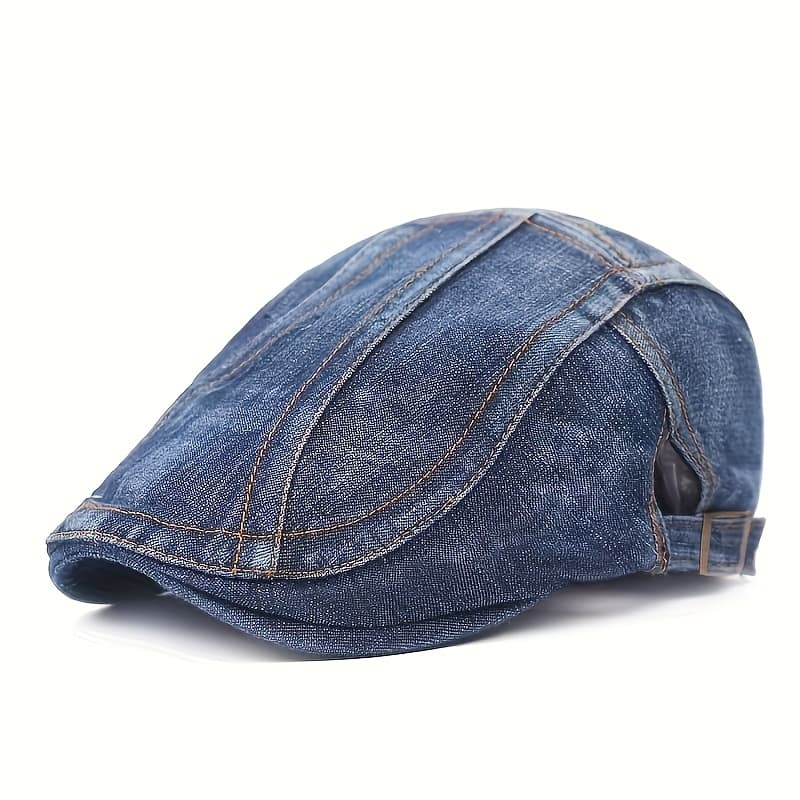 TEMU Spring And Summer Thin Unisex Washed Denim Beret, An For Jeans. Adjustable Artist Hat With Adjustable , Vintage Vintage Vintage Newsboy Hat