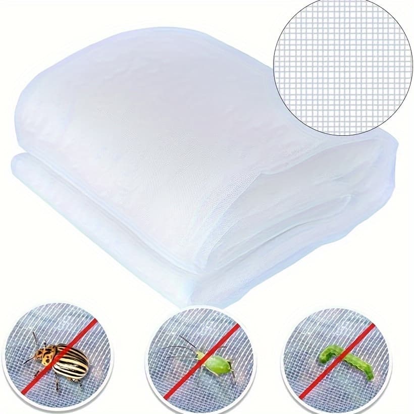 TEMU 60 Mesh Hdpe Netting, Transparent 6x9ft - Perfect For Fruit Trees, Vegetables & , No Power Needed, Durable Plastic Garden Protection, Row Cover, Greenhouse Plants Protection, Mesh Netting