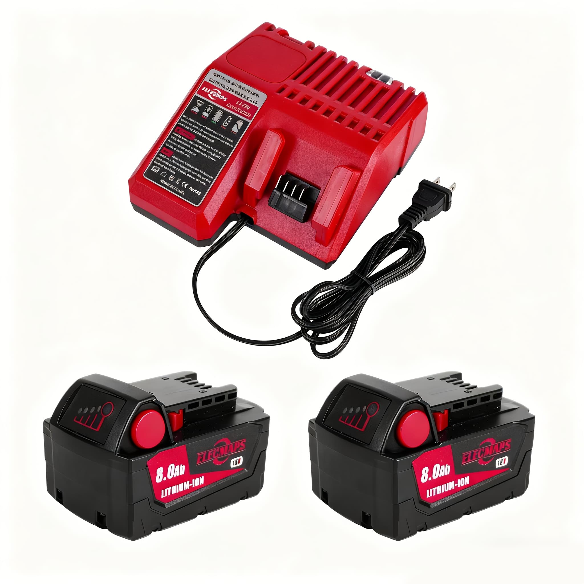 TEMU 1pc/2pcs Set 18v 8ah Battery, Compatible With 18v Cordless Tools Suitable For Cordless Wrenches, Screwdrivers, Impact Drills, Circular Saws, Reciprocating Saws, And Other Power Tools. Men's Gift