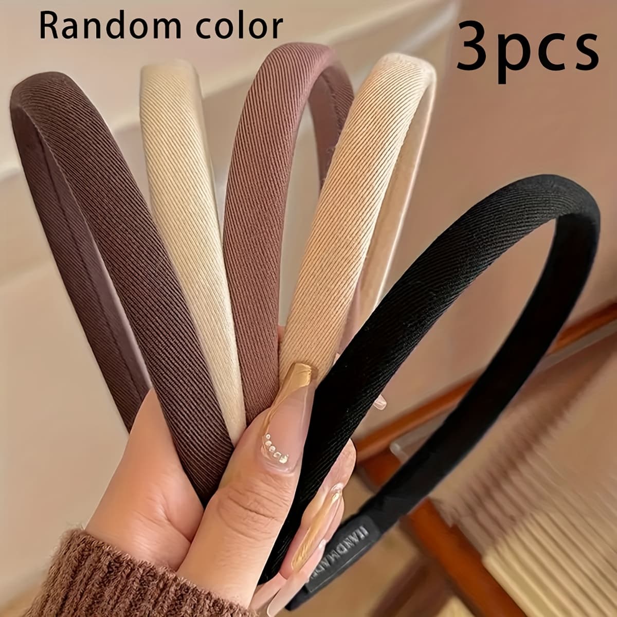 TEMU Random 3pcs Premium Thin Edge Headband For Face Washing And Hair Pressing