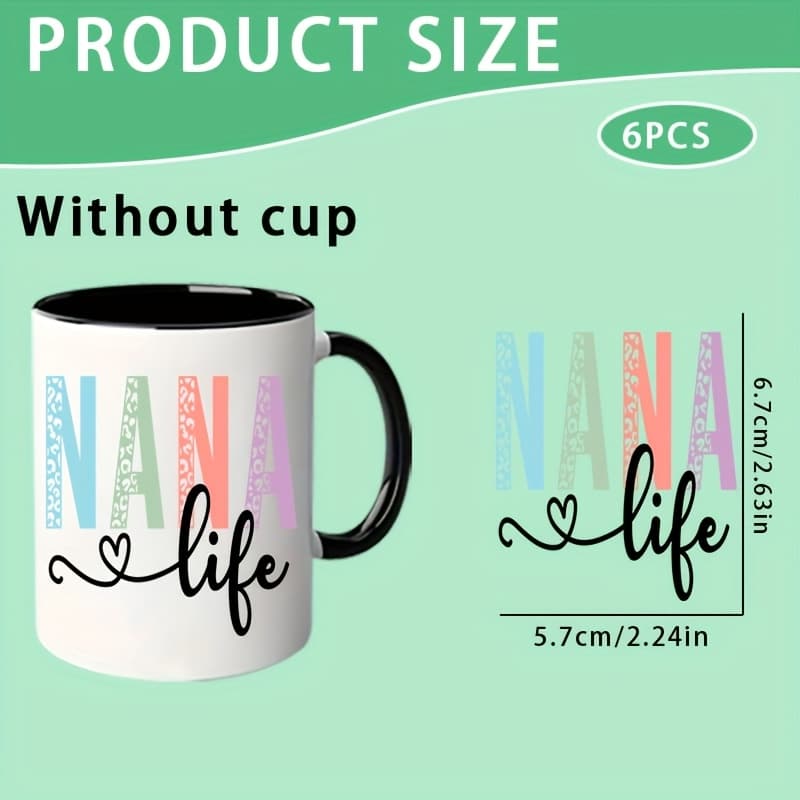 TEMU 6pcs Uv Dtf Cup Wraps Sticker - Colorful Rub On Transfers For Crafts For Glass 16 Oz, Uv Dtf Transfer Sticker, Creative Festival Decoration