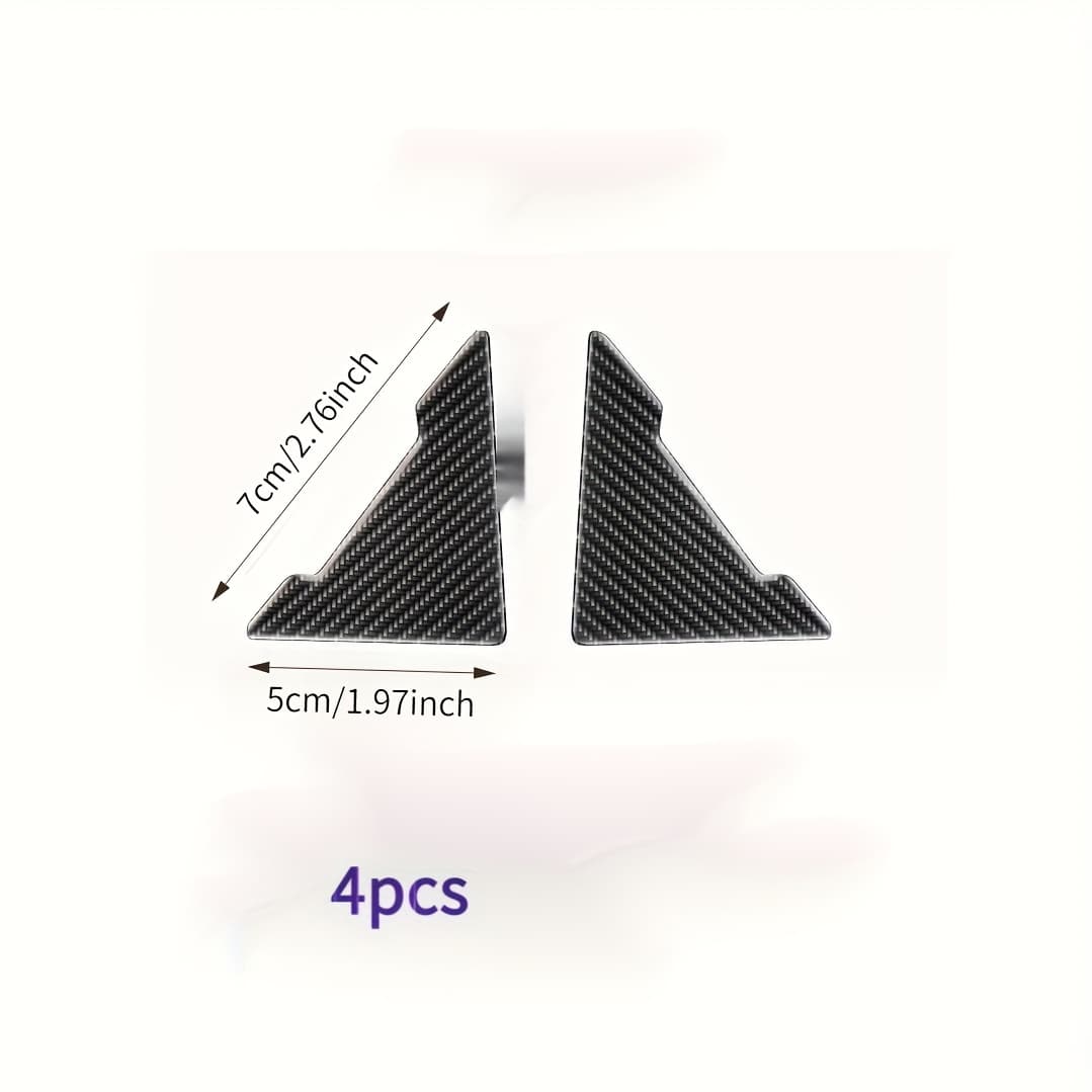 TEMU 4pcs Carbon Fiber Car Door Corner Protector - Pvc Anti-collision Sticker For Vehicle Safety, Suitable For All Models, Automatic Transformation | Sports Style Door Corner Protector