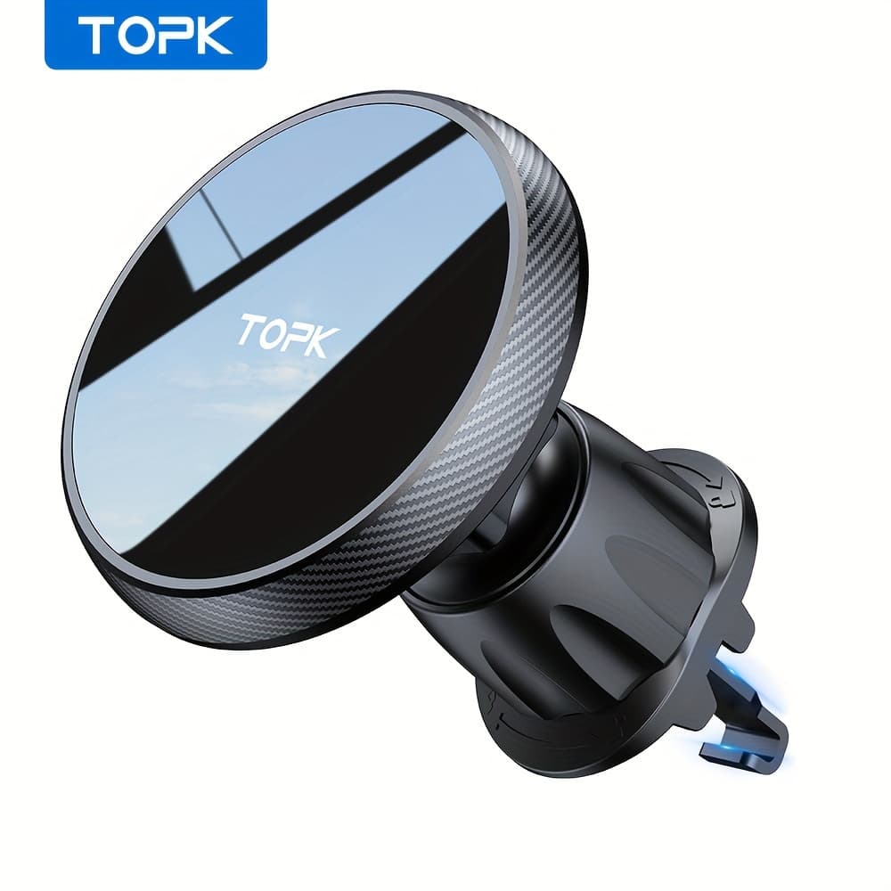 TEMU Topk Magnetic Car Phone Holder For Magsafe, Powerful Support Single-hand Operation Metal Hook Compatible With Iphone 15 14 13 12 Pro