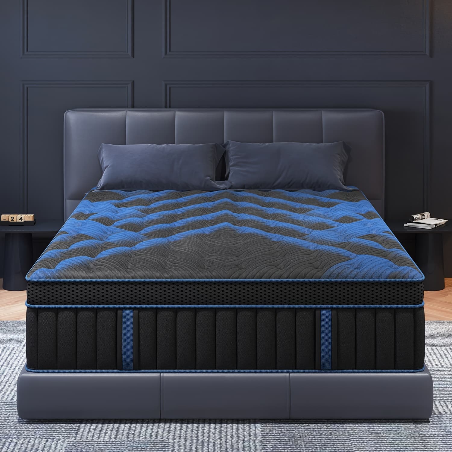 TEMU 14/12 Inch Memory Foam Mattress Hybrid Twin Full Queen King Bed , Medium Firm For Back & Lumbar Support, Individual Bed For Motion Isolation & Fiberglass Free
