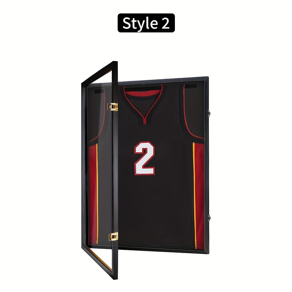 TEMU Large Jersey Display Frame Case, Wooden Jersey Frames Shadow Box, Multi-sport For Baseball Basketball Football Soccer Shirt Display Case Frame 1/2pcs
