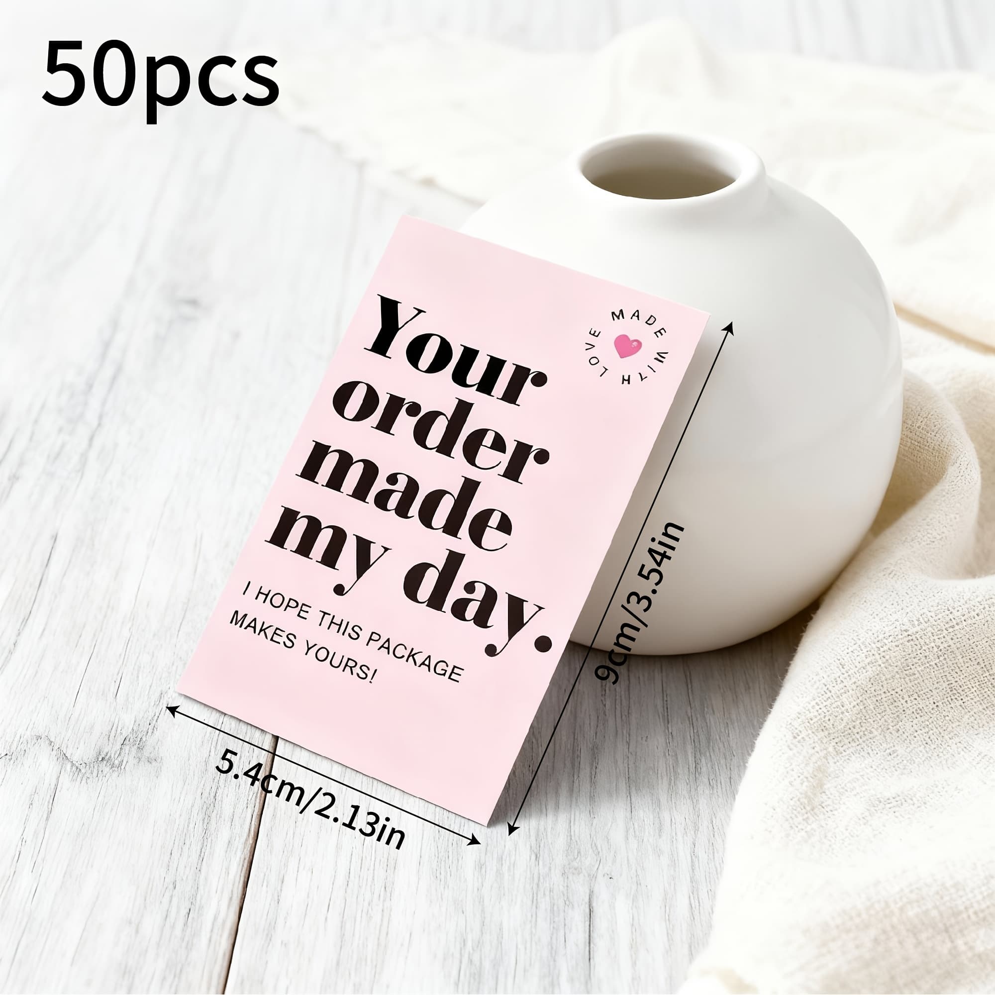 TEMU 50/100pcs Pink Thank You Cards | "your " Text, , Essential For Customer Appreciation And Small Business