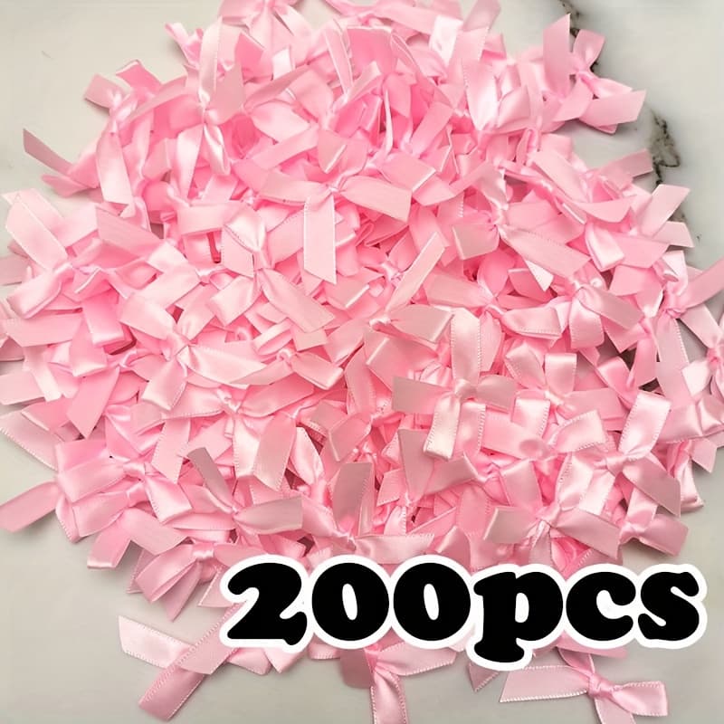 TEMU (200pcs/bag) 4cm Ribbon Bow, For Gift Packaging Decoration And Making Hair Clip Headdress Bow Decoration