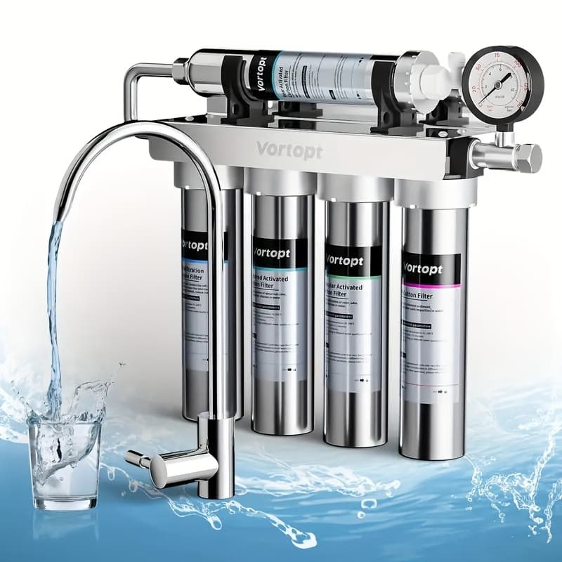 TEMU U 1 Stainless Steel Ultrafiltration Water Purifier, Water Filtration System Filter Water, Reduce Lead Chloride And Odor, Real-time Water Pressure Monitoring Filter
