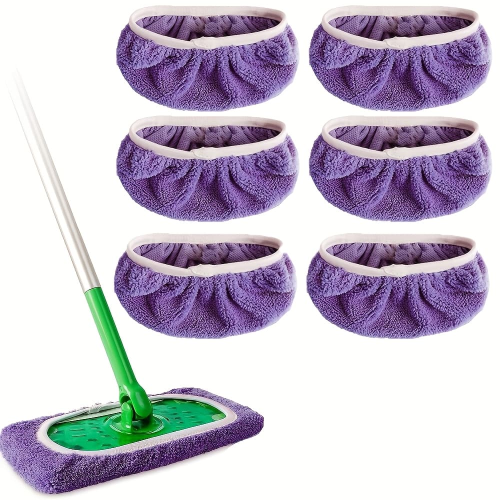 TEMU 6pcs Wet And Dry Mop Replacement Pads, Electrostatic Dust Remover And Pet Hair Floor Cleaning Helper, Floor Mop Tool