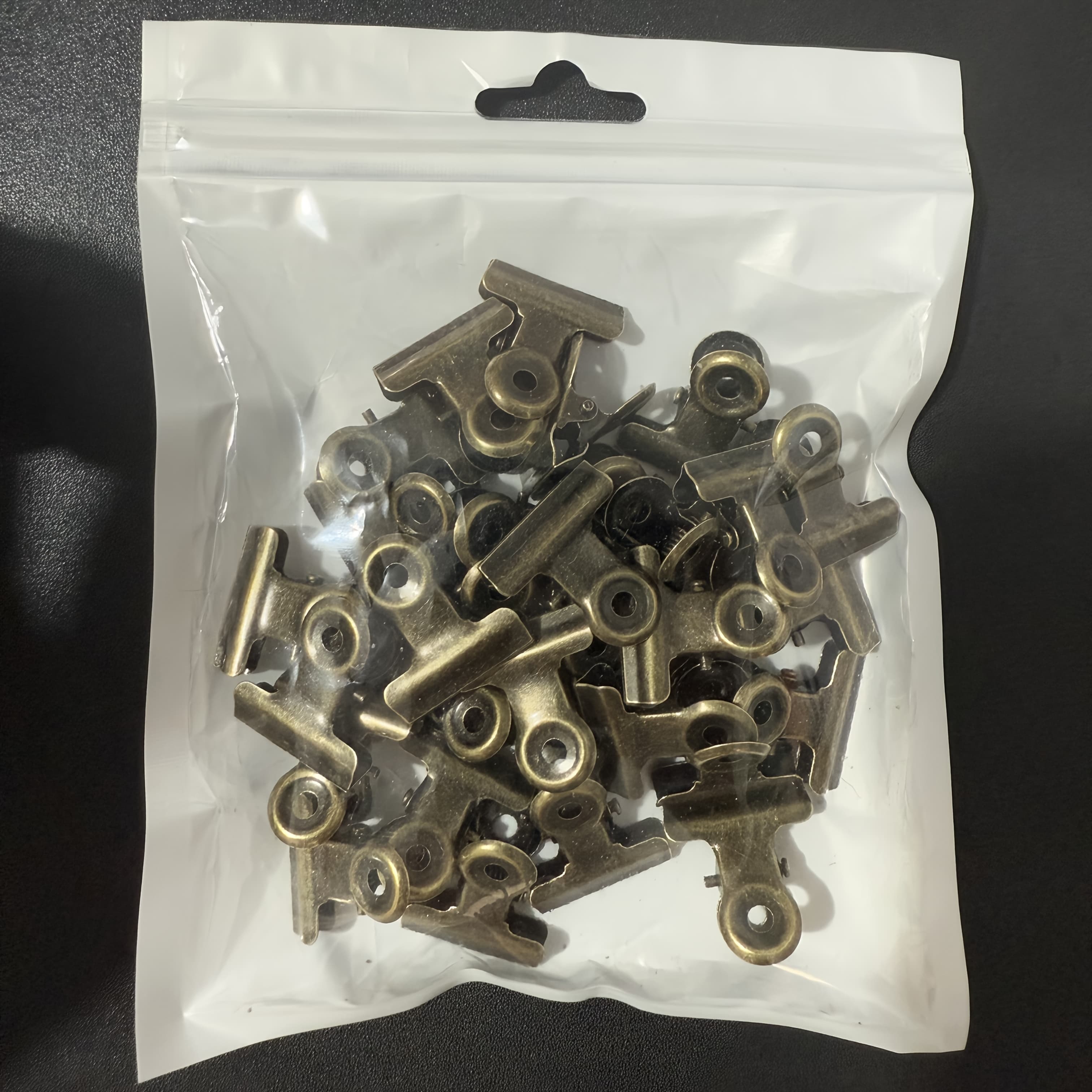 TEMU 30- Pack Antique Copper Metal Clips - Heavy - Duty Bulldog Clips With Glossy Surface, For Corkboards, Bulletin Boards, Office Organization And Document Fixing