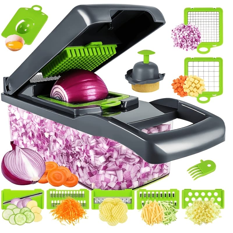 TEMU 14-in-1 Multifunction Vegetable Chopper, Food Chopper With Container, Onion Chopper & Veggie Slicer For Home Kitchen