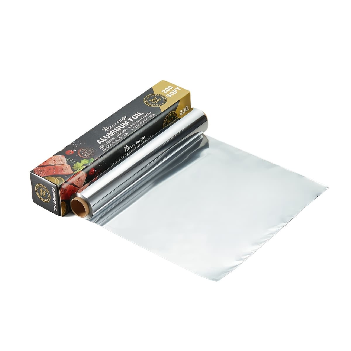 TEMU Aluminum Foil Wrap | Commercial Grade For Food Service | Silvery Foil For Cooking, Roasting, Baking, Bbq & Parties Tin Foil Perfect For Multipurpose Kitchen