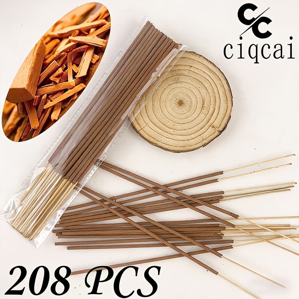TEMU 208pcs Peruvian Palo Incense Sticks Set, Scented Bamboo Sticks, Essential Oil Infused, , Purifying Air, Ideal For Meditation, Yoga, Reading