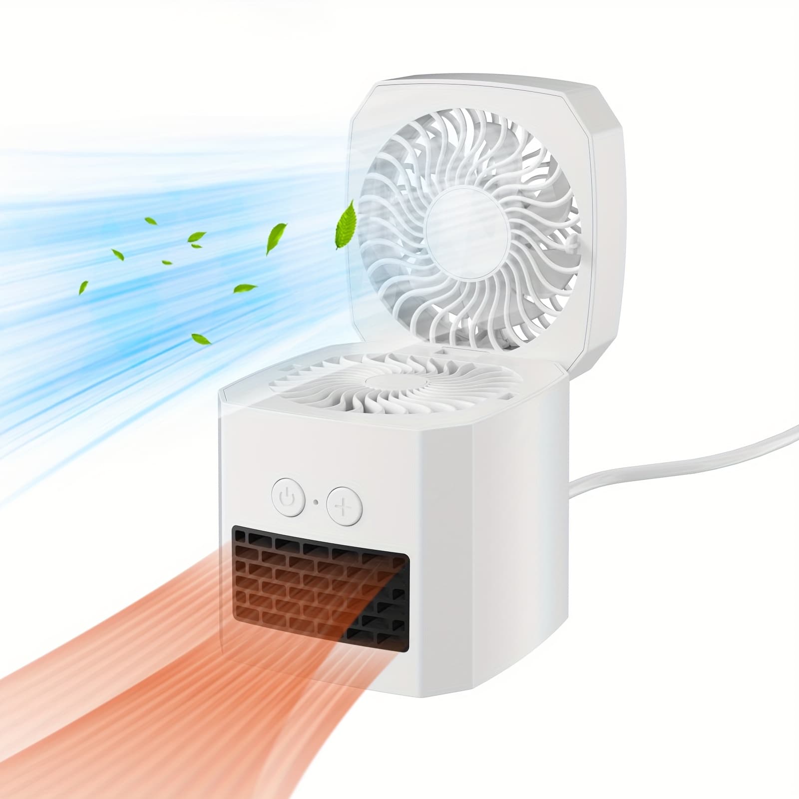 TEMU 2in 1 Heater , 400w Heater With Adjustable Temperature Multifunctional Heater For Cooling And Heating, Home Mini Electric Heater, Office Desktop Heater, Portable And Movable Silent Heater