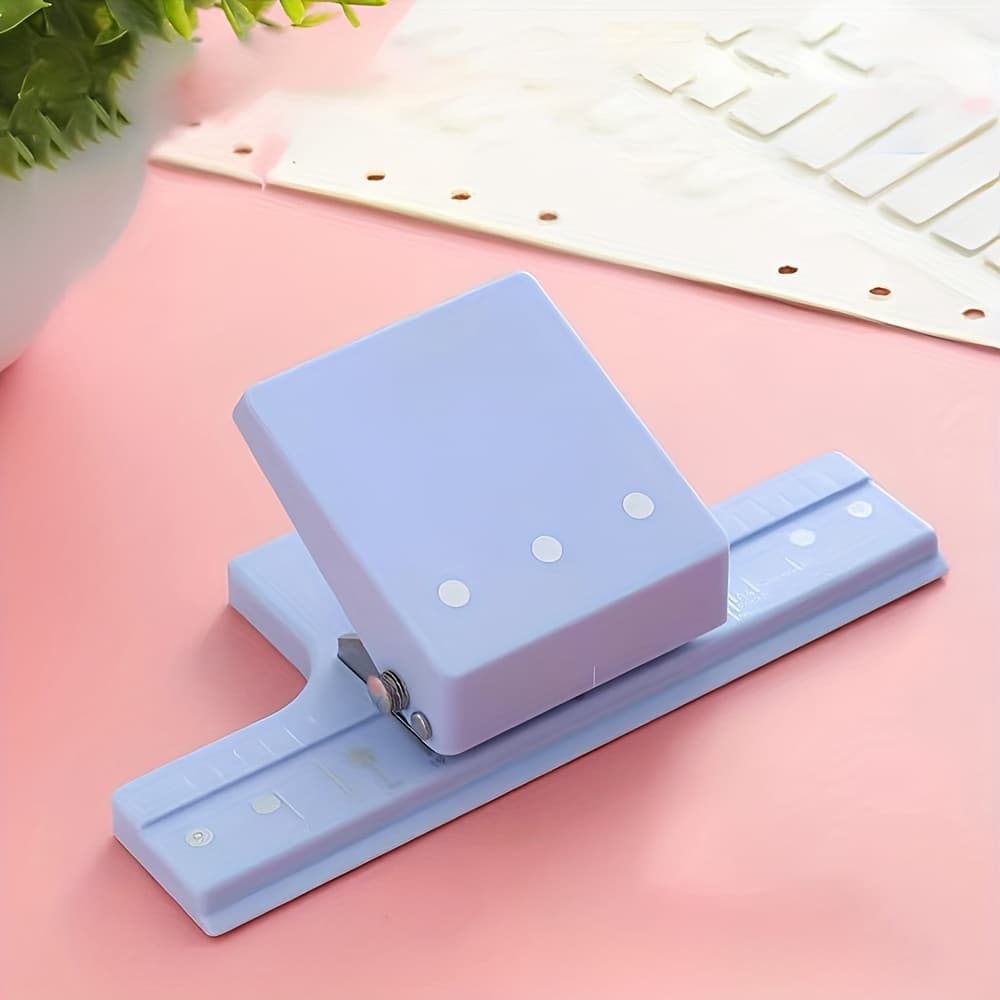 TEMU 1pc Multifunctional 3-hole Puncher, Mini Handheld Hole Punch, Capacity For Binding 6 Sheets Of Paper, Suitable For Scrapbooking And Paper Craft