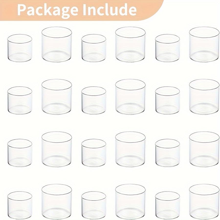 TEMU Tea Lamp Candle Holder 12pcs/24pcs Mini Glass Tea Candle Wishing Stand For Floating Candle Crystal Tea Lamp Candle Holder Suitable For Outdoor Wedding Holiday Party Table Decoration
