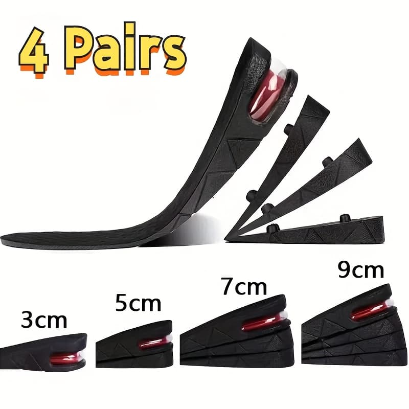 TEMU Height Increase Insole, 4-layer Heel Shoe Lift With Air Cushion Elevator Kits Inserts () For Insoles 1.2" To 3.5" Variable Height