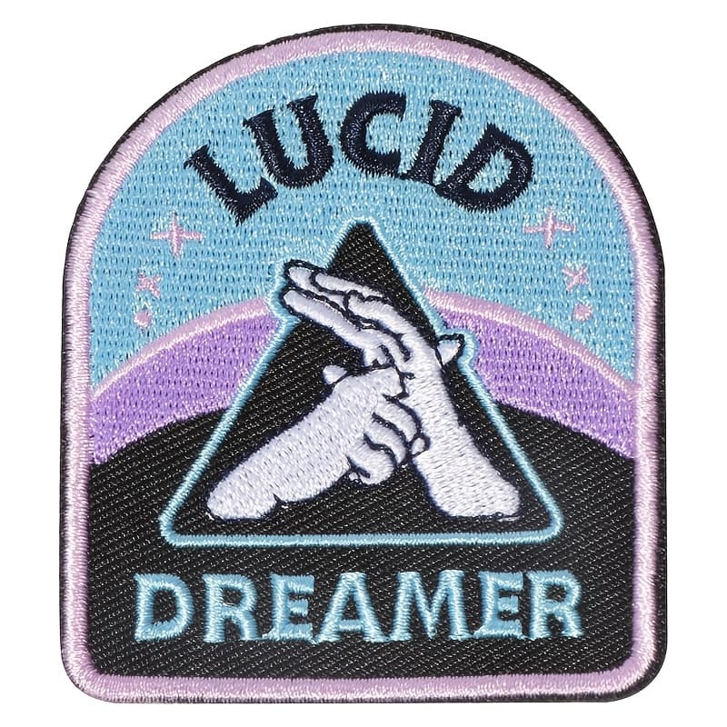 TEMU 1pc Patch Metaphysical Fashion Accessory Iron On Embroidered Patch - Blue Pink For
