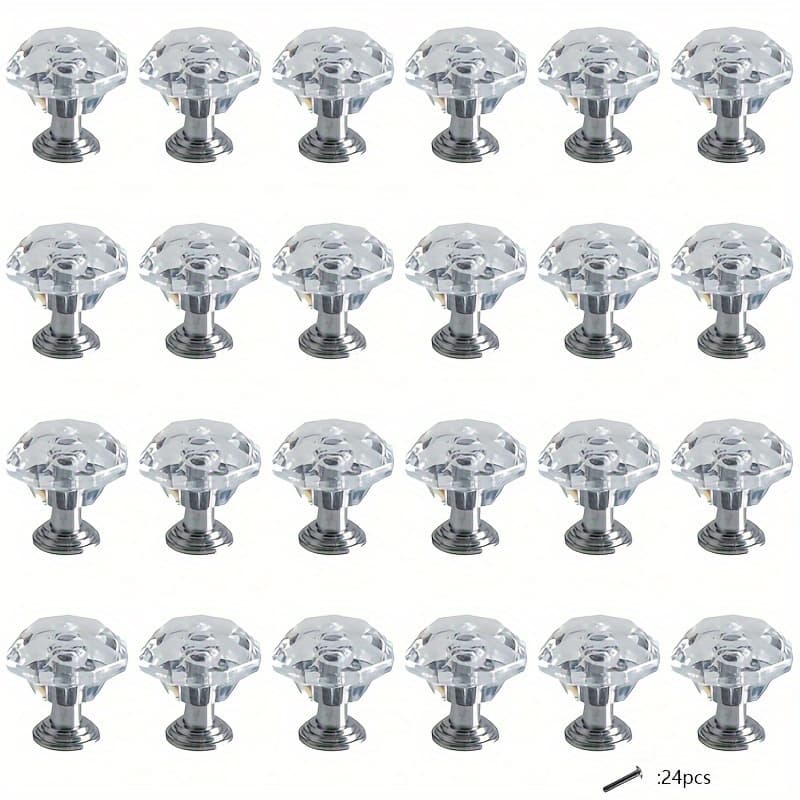 TEMU 8pcs/12pcs/24pcs, Acrylic Material, Cabinet Drawer Handles, Wardrobe Door Cabinet Shoe Cabinet Handles, Western Furniture Hardware Pulls