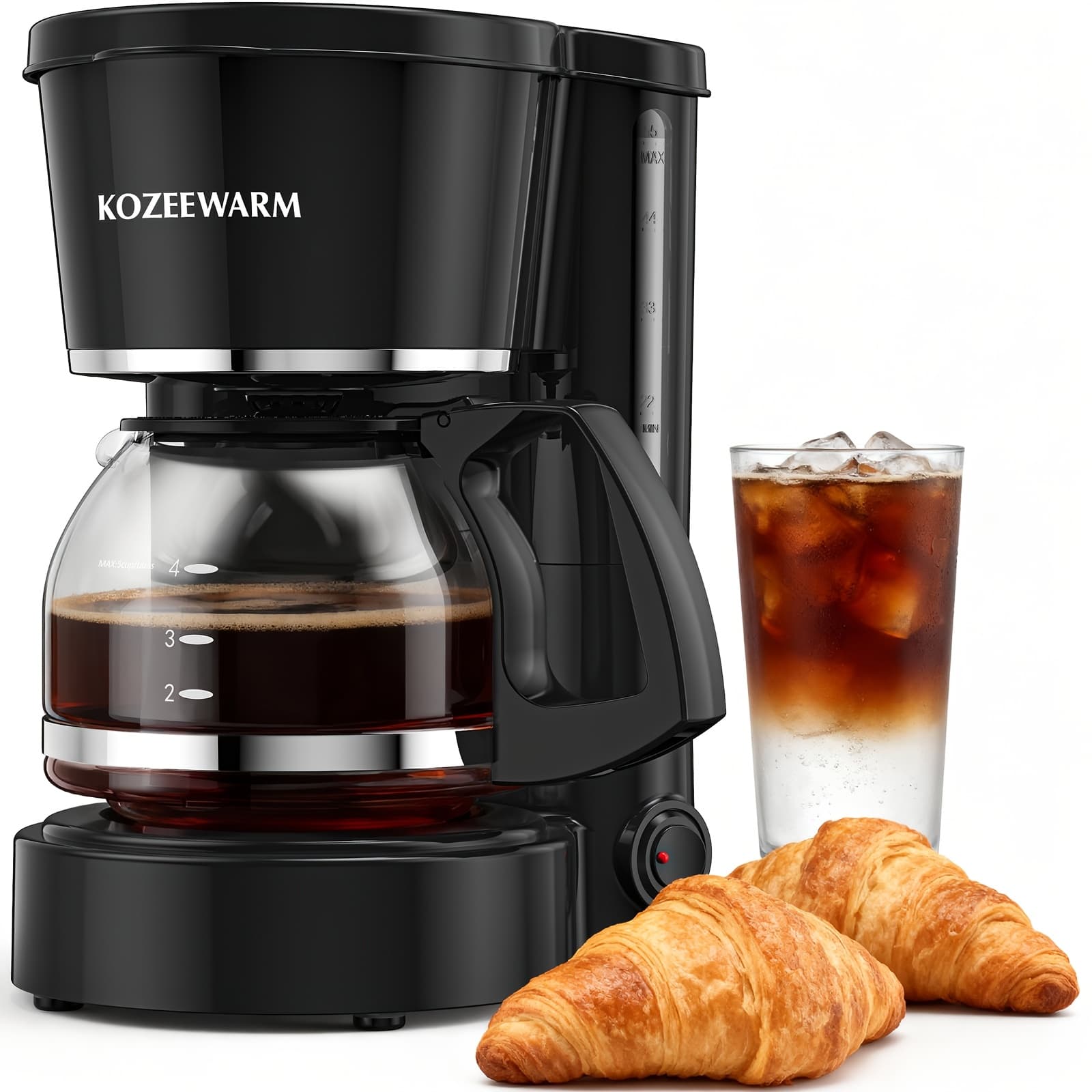 TEMU Coffee Machine, 5 Cups/12 Cups, No Disassembly Required For Cleaning, Enjoy With , Reusable, Suitable For Home And Commercial Use, Needs, Durable, Clearance Deal