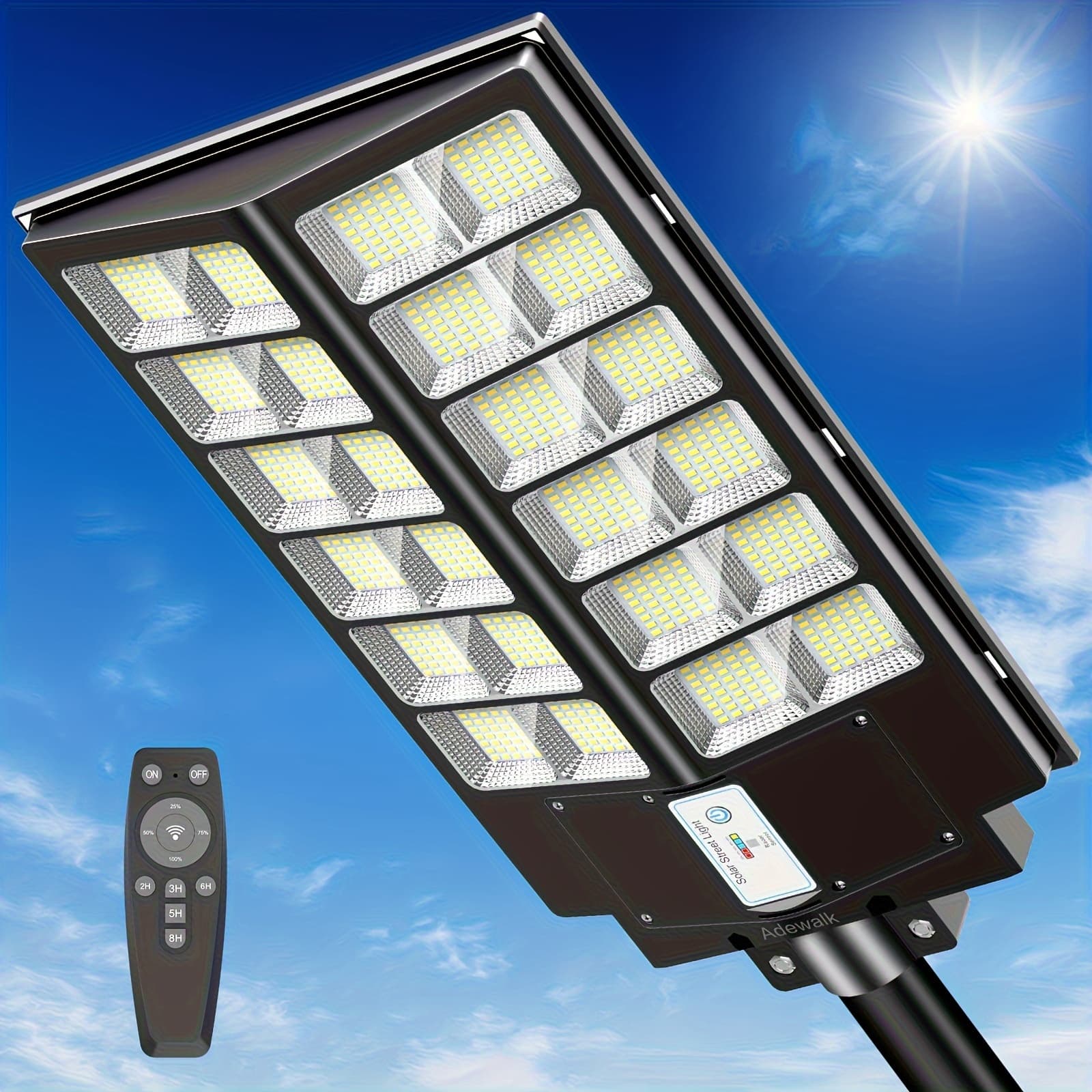 TEMU Solar Street Light, Solar Street Light Outdoor, Solar Lights 6500k, Solar Lights Outdoor Motion Sensor Dusk To Dawn For 1/2pcs