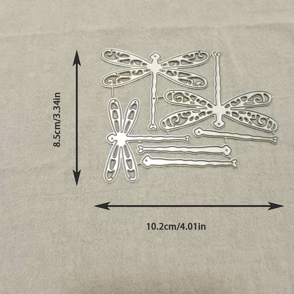TEMU Dragonfly Metal Die Cut For Diy Scrapbooking And Card Making - Silvery Embossing Stencil Tool