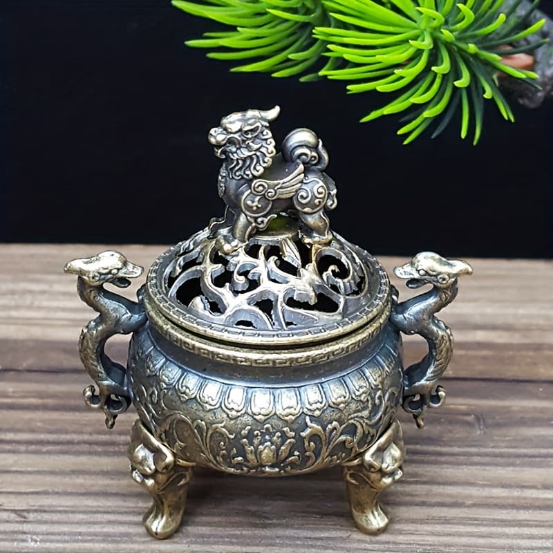 TEMU 1pc Three-legged Incense Holder, Home Desktop Ornament Small Cloud Incense Piece Burner