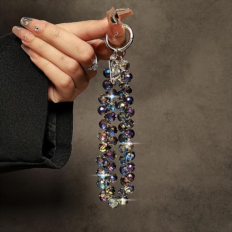 TEMU Advanced Handmade Crystal Bead, Phone Case, Keychain, Bag Pendant, Elegant Bead, Keychain - Sparkling With , Perfect For Keys And Fashionable Additions