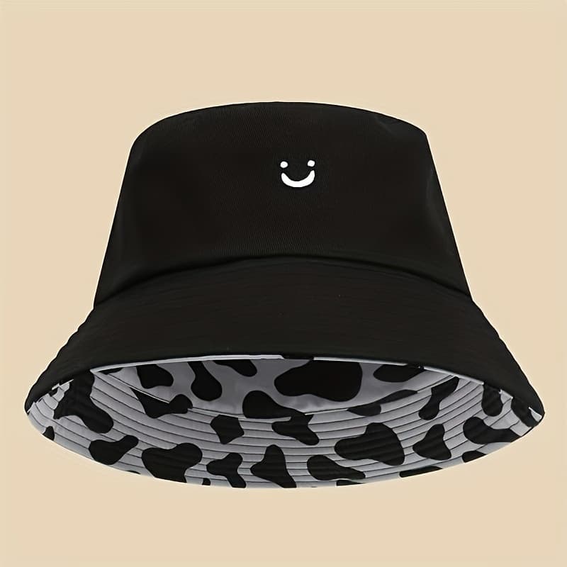 TEMU 1pc Reversible Double-sided Fashion Men Women Fisherman Hat Outdoor Suitable For Vacation Travel