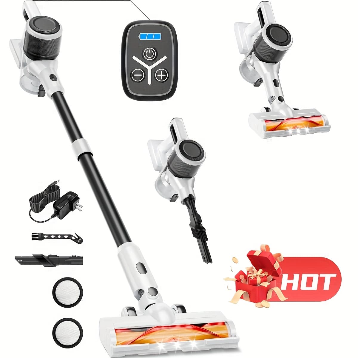 TEMU Cordless Vacuum Cleaner-rechargeable, 45kpa Powerful Stick Vacuum Cleaners For Home, Up To 45mins, Lightweight Handheld Vacuum For Carpets, Pet Hair, Hardwood Floors
