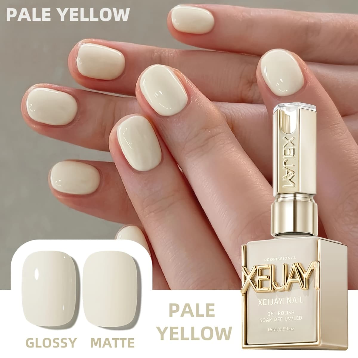 TEMU Xeijayi Milky White Gel Nail Polish - High , Long-lasting, Lamp Needed, Alcohol-free For Diy & Salon Use